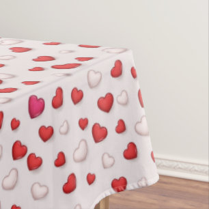 Luxury Modern Elegant Love Red Heart Tafelkleed