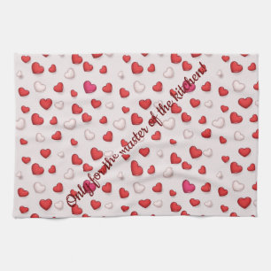 Luxury Modern Elegant Love Red Heart Theedoek