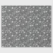 Luxury Modern Elegant Love Silver Heart Cadeaupapier (Vlak)