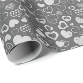 Luxury Modern Elegant Love Silver Heart Cadeaupapier (Rol Hoek)