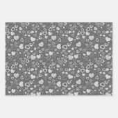 Luxury Modern Elegant Love Silver Heart Inpakpapier Vel (Voorkant 3)