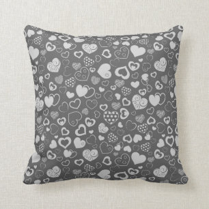 Luxury Modern Elegant Love Silver Heart Kussen