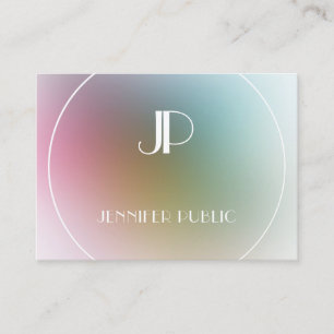 Luxury Modern Elegant Monogram Colorful Sjabloon Visitekaartje