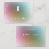 Luxury Modern Elegant Monogram Colorful Sjabloon Visitekaartje (Voorkant / Achterkant)