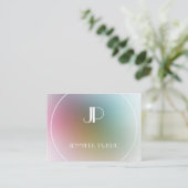 Luxury Modern Elegant Monogram Colorful Sjabloon Visitekaartje (Staand voorkant)