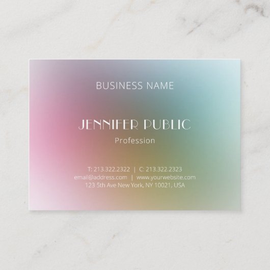 Luxury Modern Elegant Monogram Colorful Sjabloon Visitekaartje (Achterkant)