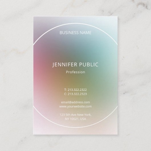Luxury Modern Elegant Monogrammed Colorful Trendy Visitekaartje (Achterkant)