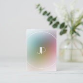 Luxury Modern Elegant Monogrammed Colorful Trendy Visitekaartje (Staand voorkant)