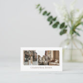 Luxury Modern Elegant Photo Layout Real Estate  Visitekaartje (Staand voorkant)