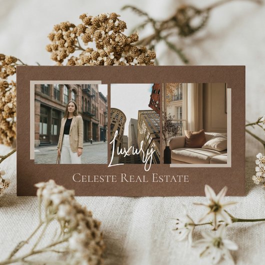Luxury Modern Elegant Photo Layout Real Estate  Visitekaartje