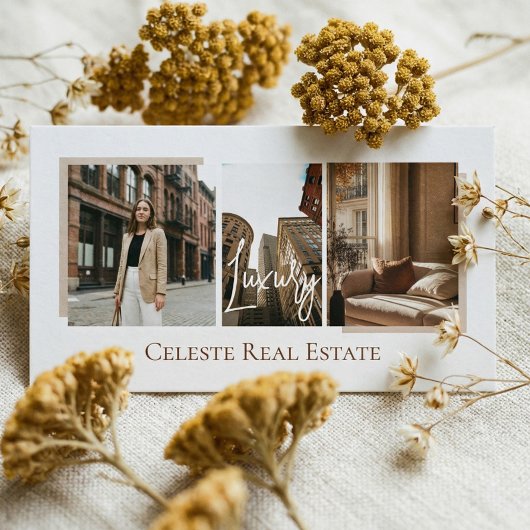 Luxury Modern Elegant Photo Layout Real Estate  Visitekaartje