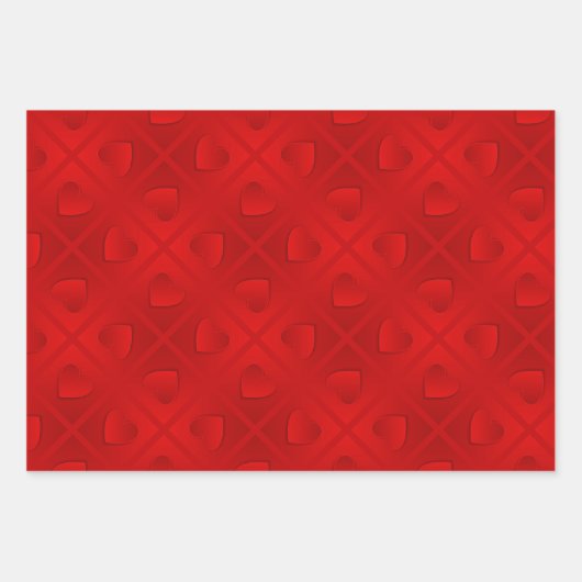 Luxury Modern Elegant Red Heart Inpakpapier Vel (Voorkant 3)