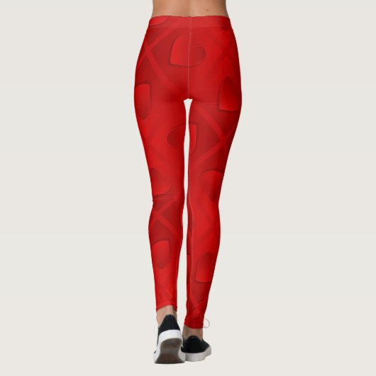 Luxury Modern Elegant Red Heart Leggings (Achterkant)