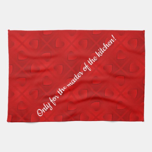 Luxury Modern Elegant Red Heart Theedoek (Horizontaal)