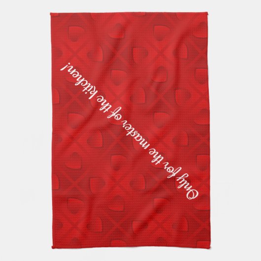 Luxury Modern Elegant Red Heart Theedoek (Verticaal)