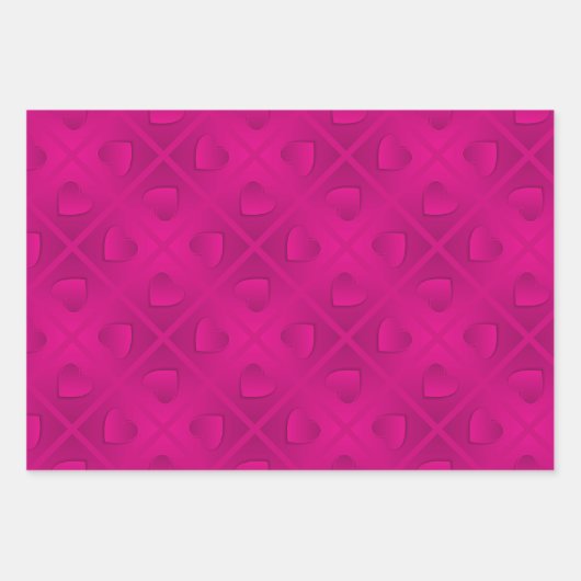 Luxury Modern Elegant Roze Heart Inpakpapier Vel (Voorkant 2)