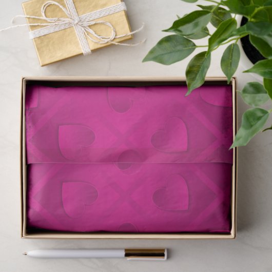 Luxury Modern Elegant Roze Heart Tissuepapier (Geschenk)