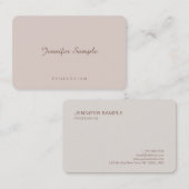Luxury Modern Elegant Script Simple Plain Trendy Visitekaartje (Voorkant / Achterkant)