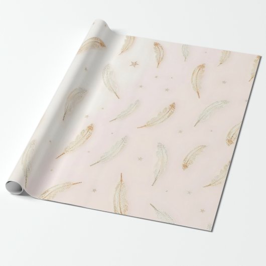 Luxury Modern Feathers Boho Collection Cadeaupapier (Uitgerold)