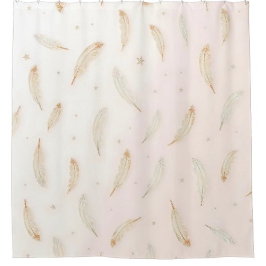 Luxury Modern Feathers Boho Collection Douchegordijn (Voorkant)