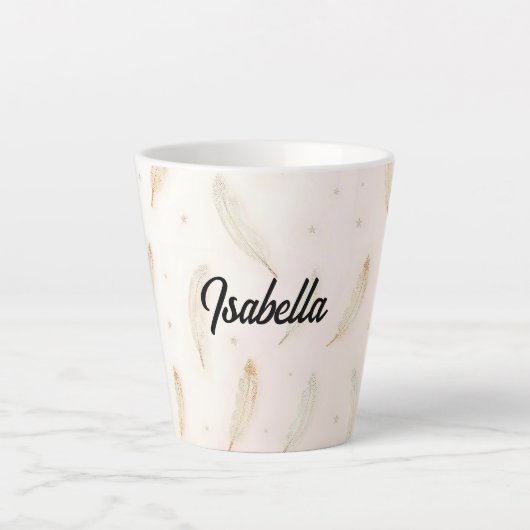 Luxury Modern Feathers Boho Collection Latte Mok (Voorkant)