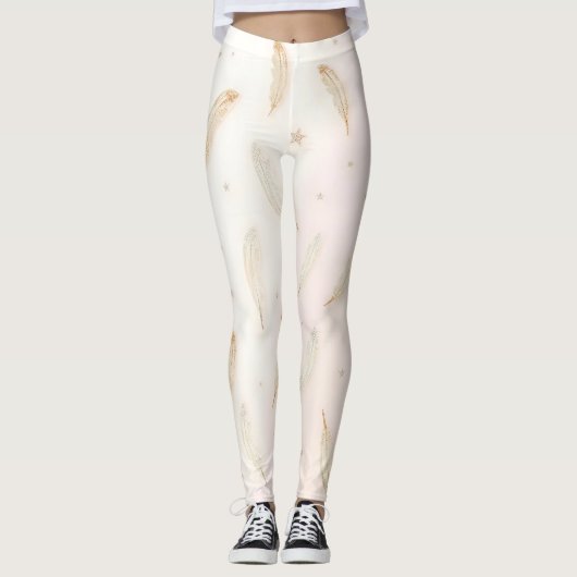 Luxury Modern Feathers Boho Collection Leggings (Voorkant)