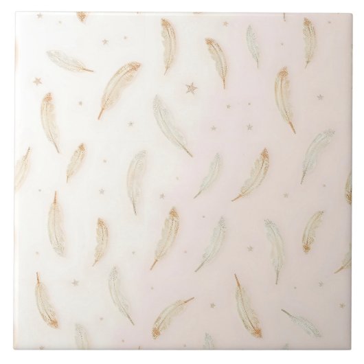 Luxury Modern Feathers Boho Collection Tegeltje (Voorkant)