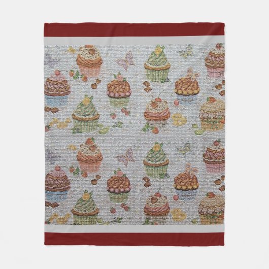 Luxury Modern  Floral Cake Fleece Deken (Voorkant)