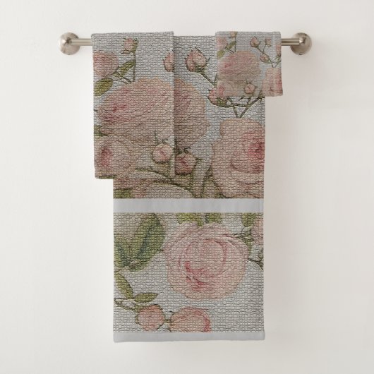 Luxury modern  Floral Roos Bad Handdoek (Insitu)