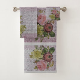Luxury modern  Floral Roos Bad Handdoek