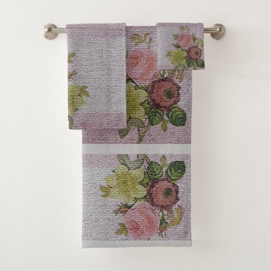 Luxury modern  Floral Roos Bad Handdoek (Insitu)