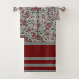 Luxury modern  Floral Roos Bad Handdoek