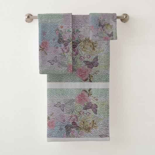 Luxury modern  Floral Roos Bad Handdoek (Insitu)