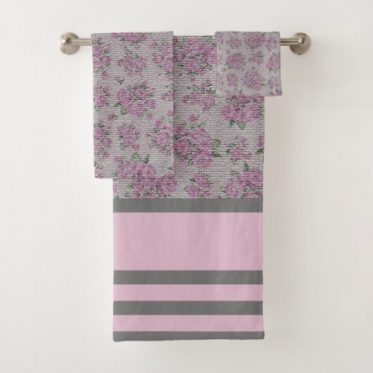 Luxury modern  Floral Roos Bad Handdoek (Insitu)