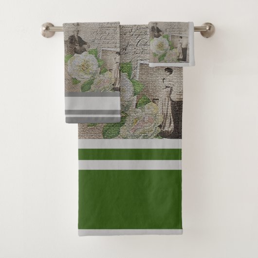 Luxury modern  Floral Roos Bad Handdoek (Insitu)