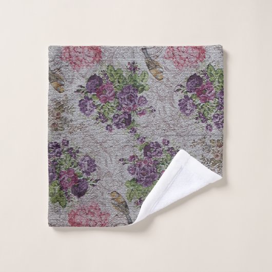 Luxury modern  Floral Roos Bad Handdoek (Wasdoekje)