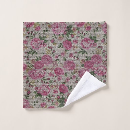 Luxury modern  Floral Roos Bad Handdoek (Wasdoekje)
