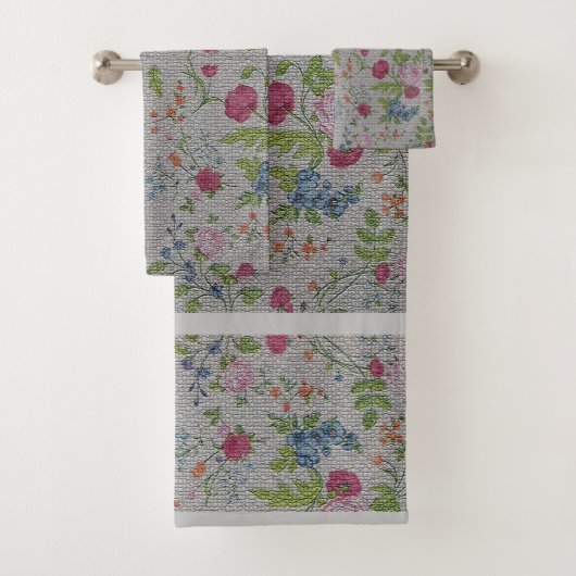 Luxury modern  Floral Roos Bad Handdoek (Insitu)