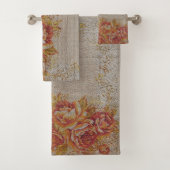 Luxury modern  Floral Roos Bad Handdoek (Insitu)