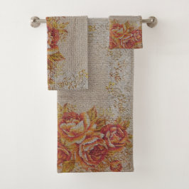 Luxury modern  Floral Roos Bad Handdoek