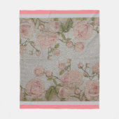 Luxury modern  Floral Roos Fleece Deken (Voorkant)