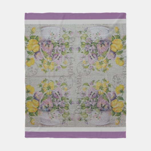 Luxury modern  Floral Roos Fleece Deken (Voorkant)