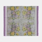 Luxury modern  Floral Roos Fleece Deken (Voorkant (Horizontaal))