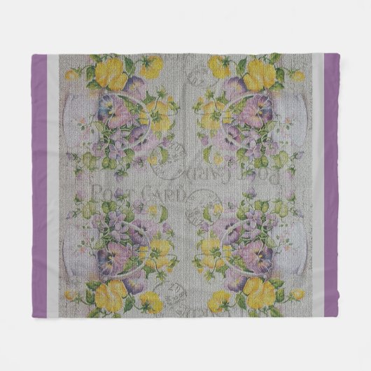 Luxury modern  Floral Roos Fleece Deken (Voorkant (Horizontaal))