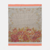 Luxury modern  Floral Roos Fleece Deken (Voorkant)