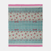 Luxury modern Floral Roos Fleece Deken (Voorkant)