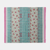 Luxury modern Floral Roos Fleece Deken (Voorkant (Horizontaal))