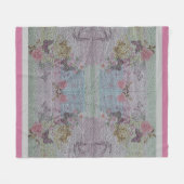 Luxury modern  Floral Roos Fleece Deken (Voorkant (Horizontaal))