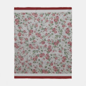 Luxury modern Floral Roos Fleece Deken (Voorkant)