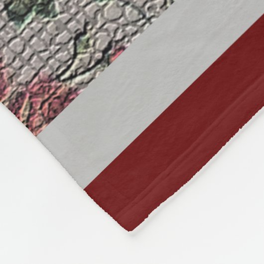 Luxury modern  Floral Roos Fleece Deken (Hoek)